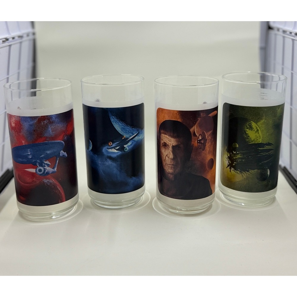 2009 Star Trek Burger King Collectible Glasses Complete Set of 4 w/ Boxes